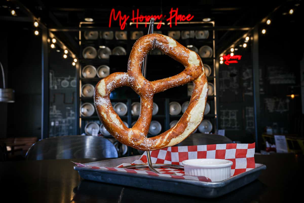 Pretzel recipe served on a plate, by 12th Street Tavern