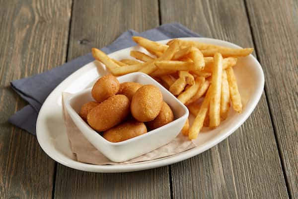 Mini Corn Dogs recipe served on a plate, by BJ's Restaurant & Brewhouse