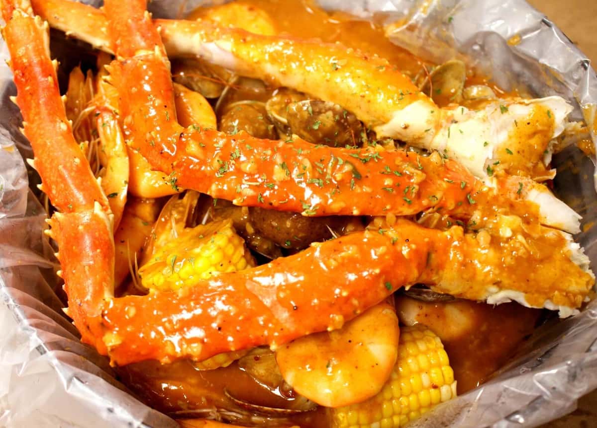 Cajun Seafood Combo 3 recipe served on a plate, by Cajun Boil Brickell