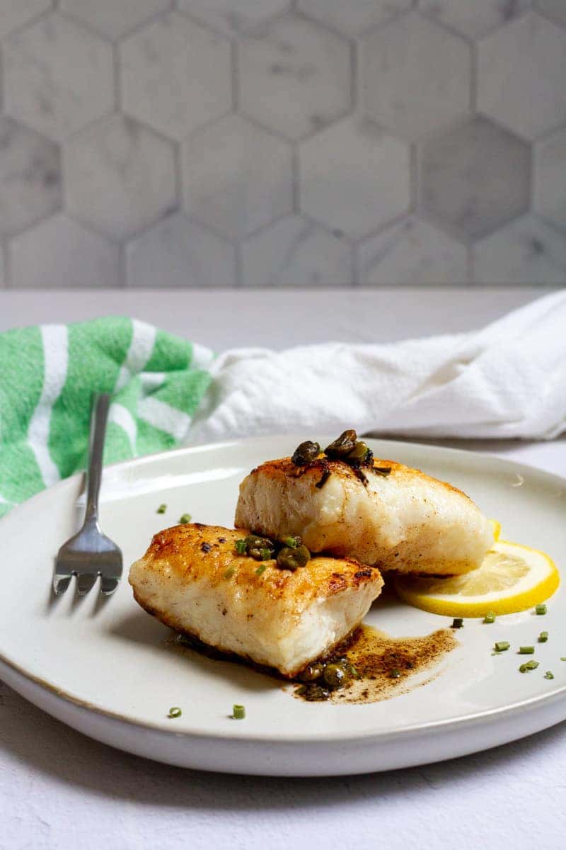 GF Crispy Skin BC Sablefish recipe served on a plate, by Finns Victoria