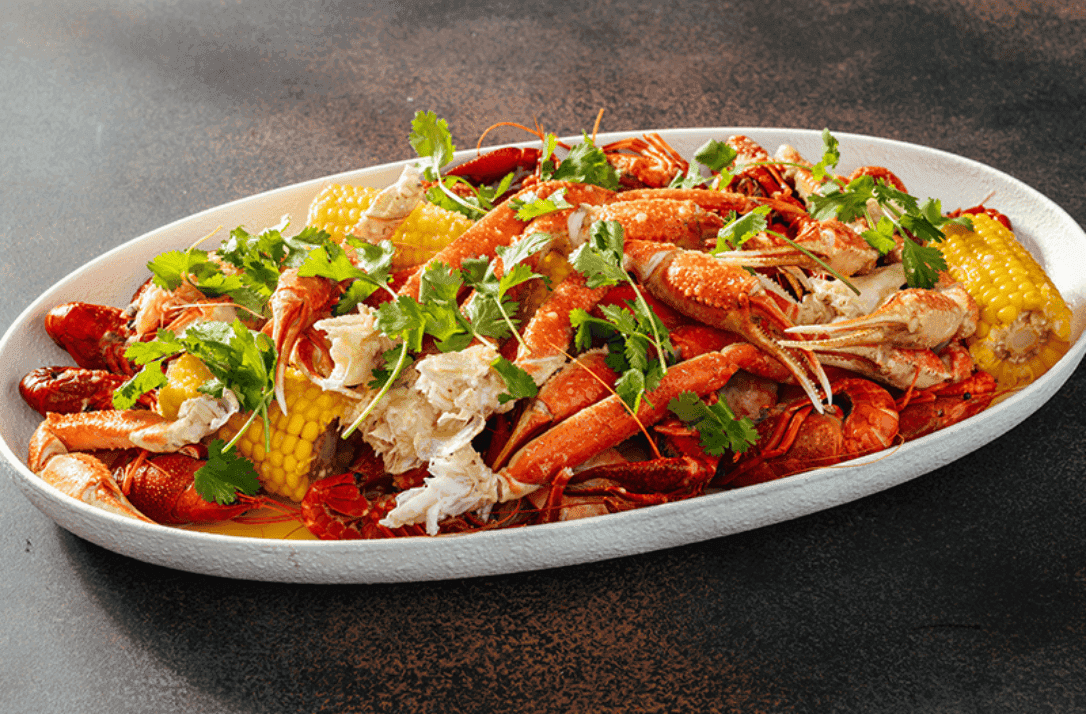 Butter Seafood recipe served on a plate, by Umi Sushi & Seafood Buffet