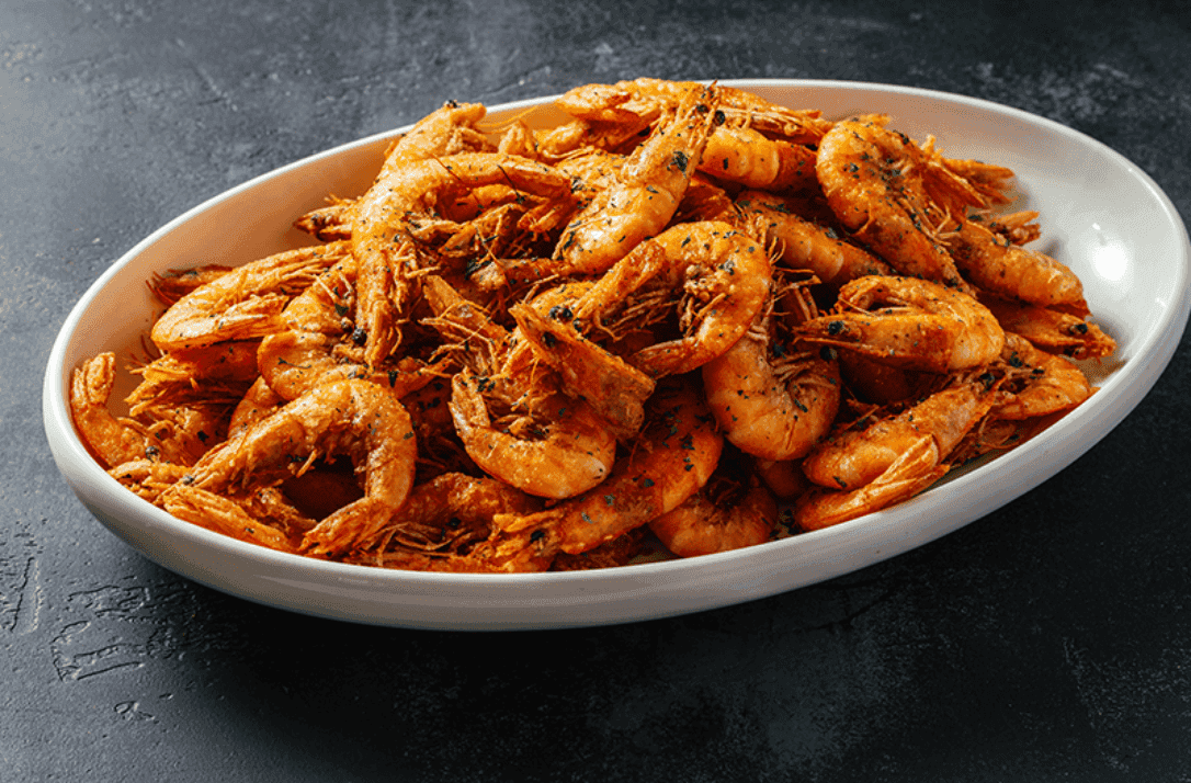 Spiced Shrimp recipe served on a plate, by Umi Sushi & Seafood Buffet