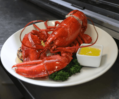 GF Live Atlantic Lobster recipe served on a plate, by Finns Victoria