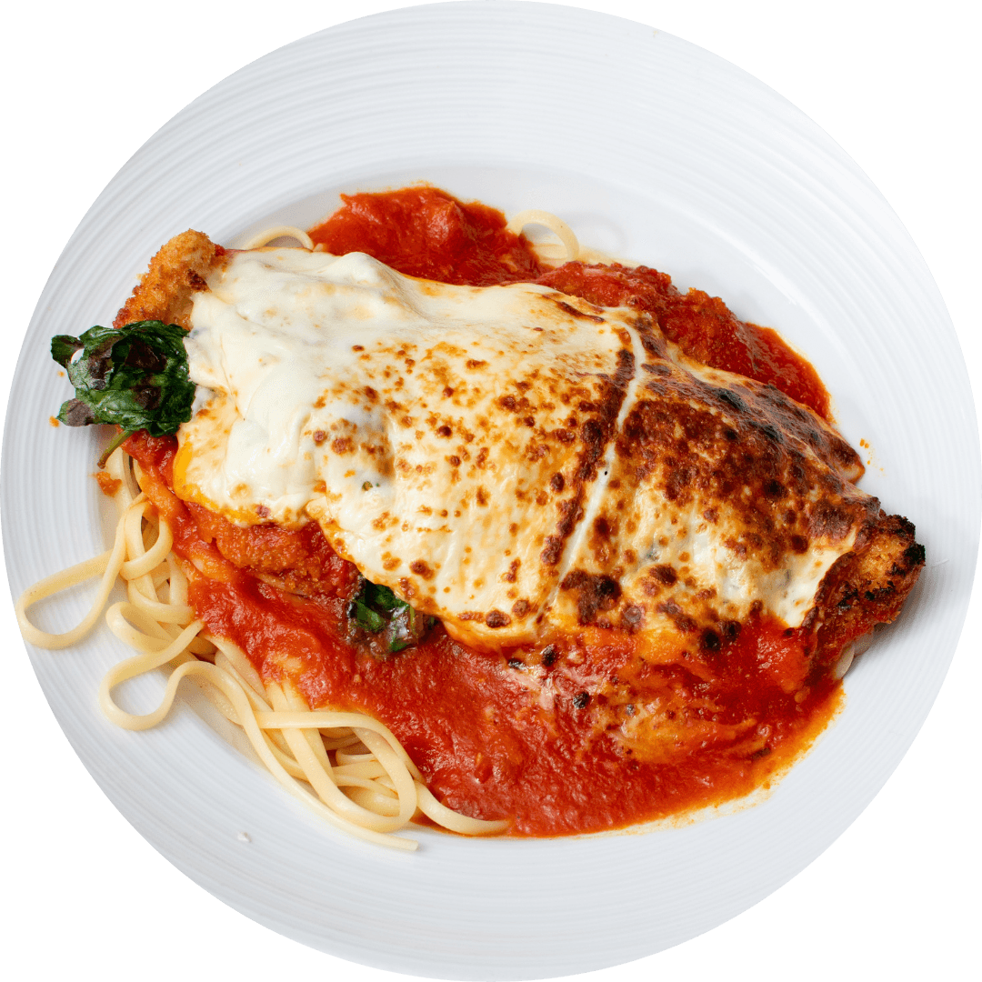 Chicken Parmesan recipe served on a plate, by Fornos of Spain