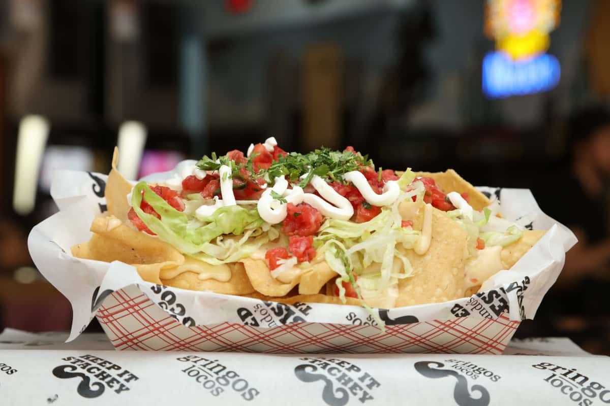 Nachos recipe served on a plate, by Gringos Locos DOWNTOWN