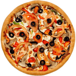 Oriental Pizza recipe served on a plate, by PIAZZANO'S