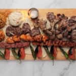 Mix Grill Kebab for 4 People recipe served on a plate, by Istanbul Grill House Turkish Restaurant