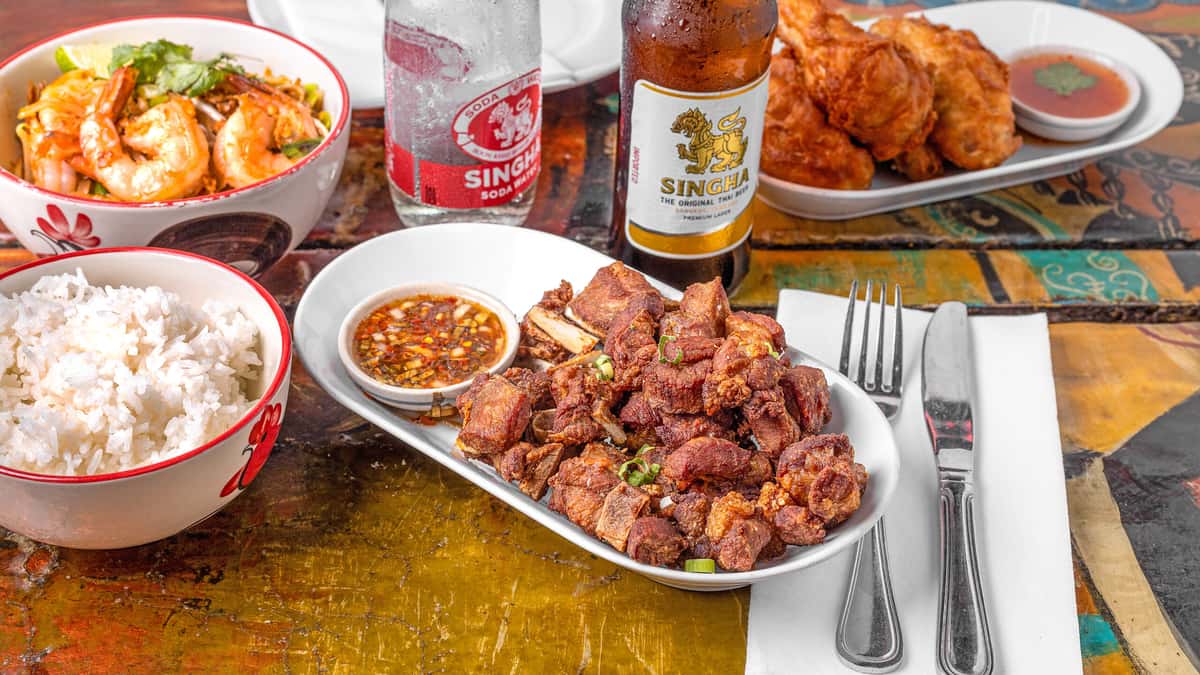 Baby Back Ribs recipe served on a plate, by Lung Yai Thai Tapas