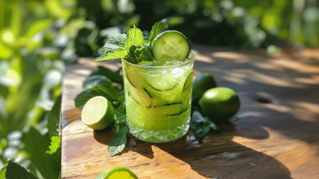 Green Mocktail recipe served in a glass, by Krug's Tavern Green Mocktail recipe served in a glass, by Krug's Tavern