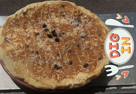 Samoa Pancake recipe served on a plate, by OMPC-The Shed Samoa Pancake recipe served on a plate, by OMPC-The Shed
