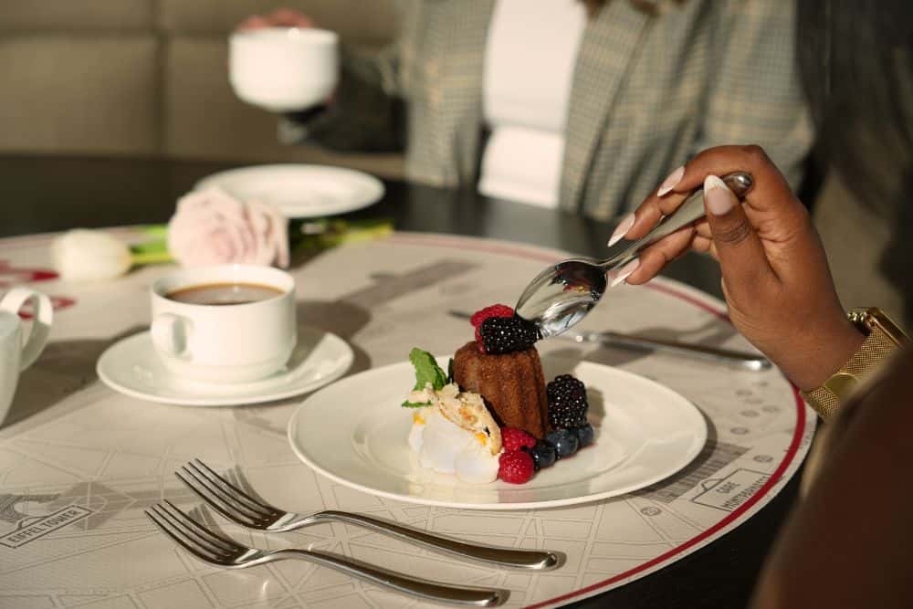 Lavender Tea Cake recipe served on a plate, by Park Grill | Arkansas Museum of Fine Arts