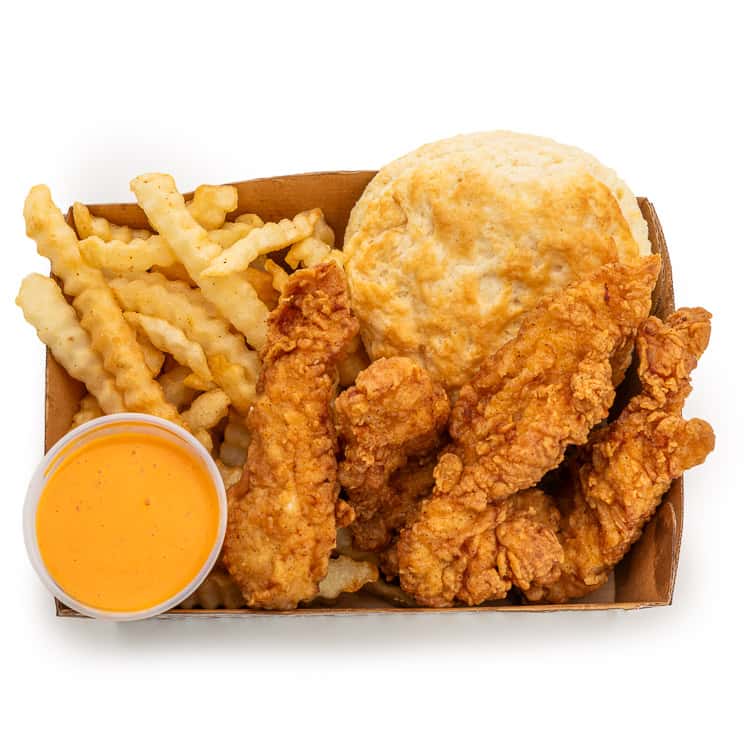 Chicken Box recipe served on a plate, by Rise Southern Biscuits & Righteous Chicken - Nashville Downtown