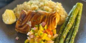 Entree Image recipe served on a plate, by St. Amand Kitchen & Cocktails