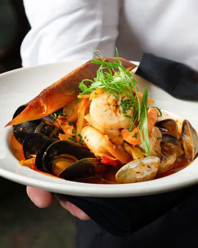 Joe’s Fresh Seafood Cioppino recipe served on a plate, by Joe Fortes