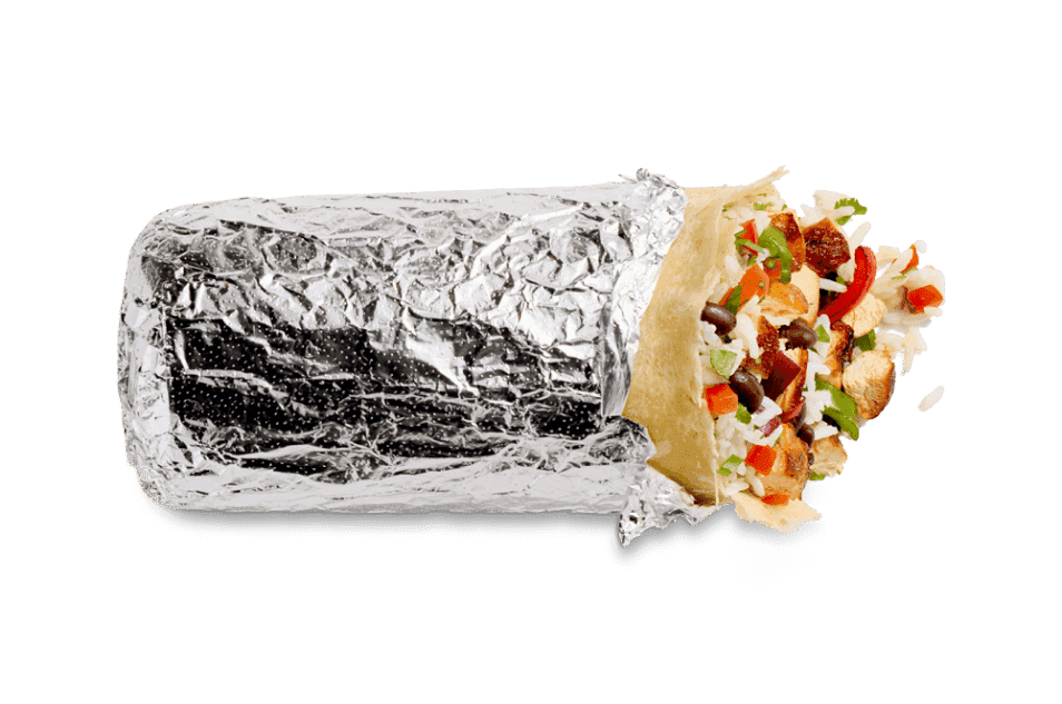 Burrito recipe served on a plate, by Chipotle Mexican Grill