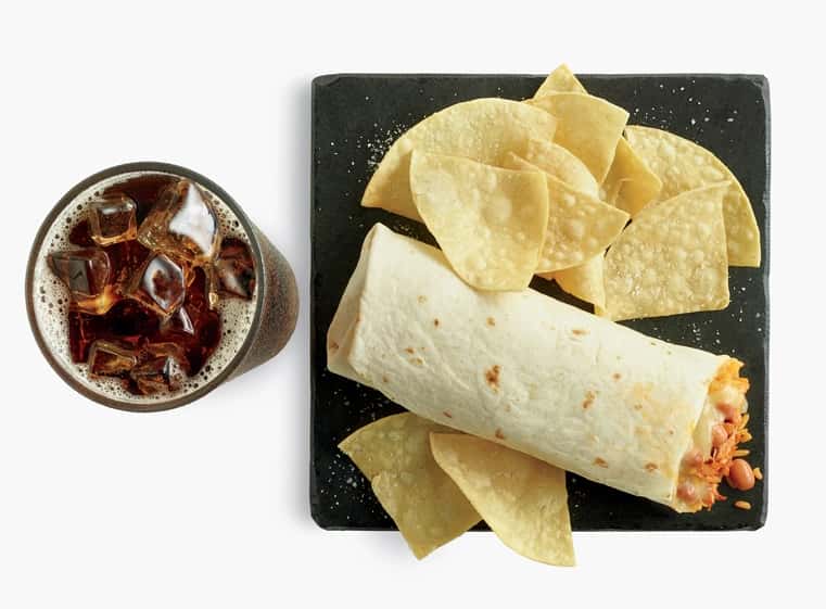 Classic Chicken Burrito recipe served on a plate, by El Pollo Loco