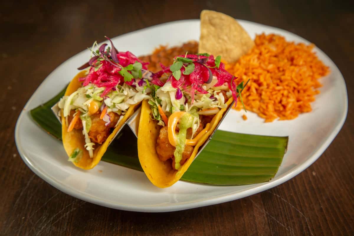 Baja Shrimp recipe served on a plate, by Hussong’s Cantina Henderson