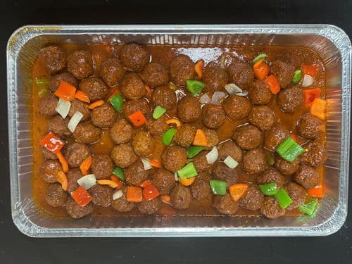 Albondiga recipe served on a plate, by El Sabor Tropical Restaurant