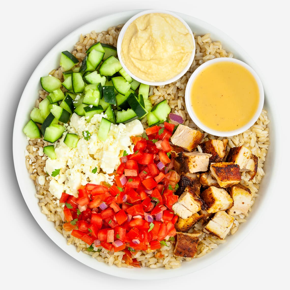 Mediterranean recipe served on a plate, by Currito Naperville