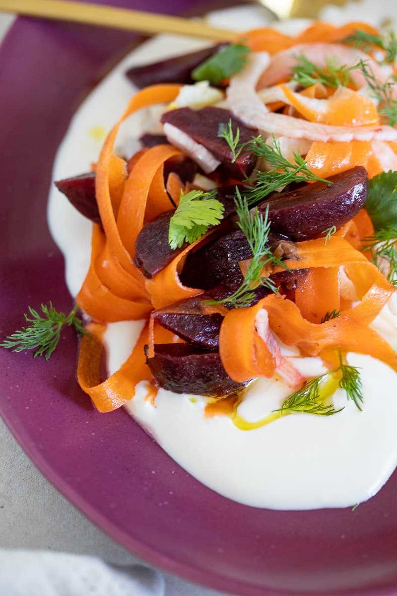 Beet Salad recipe served on a plate, by Nightingale