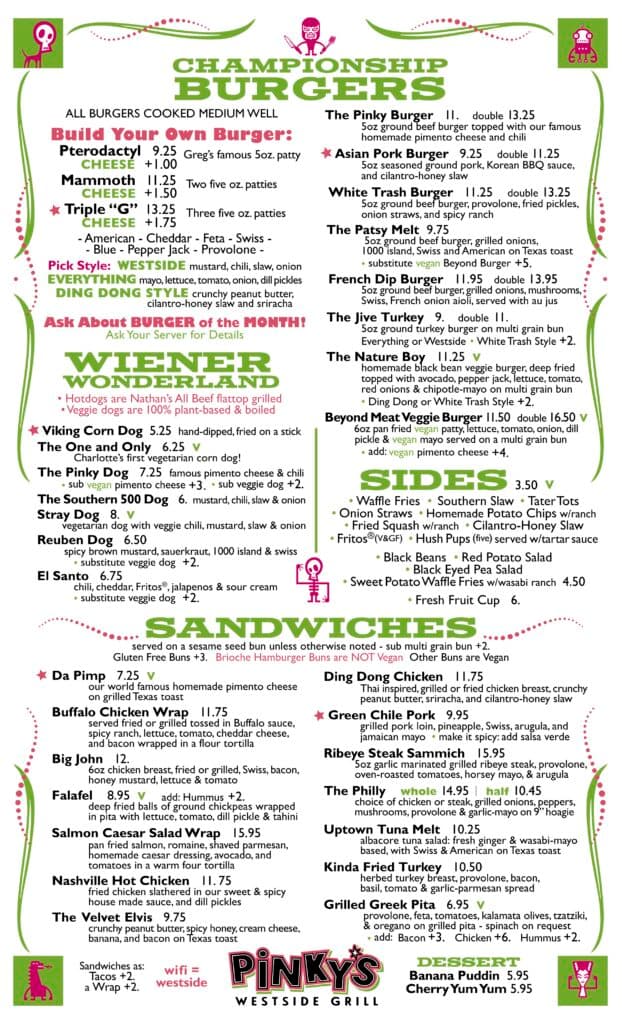 Cheeseburger recipe served on a plate, by Pinky's Westside Grill