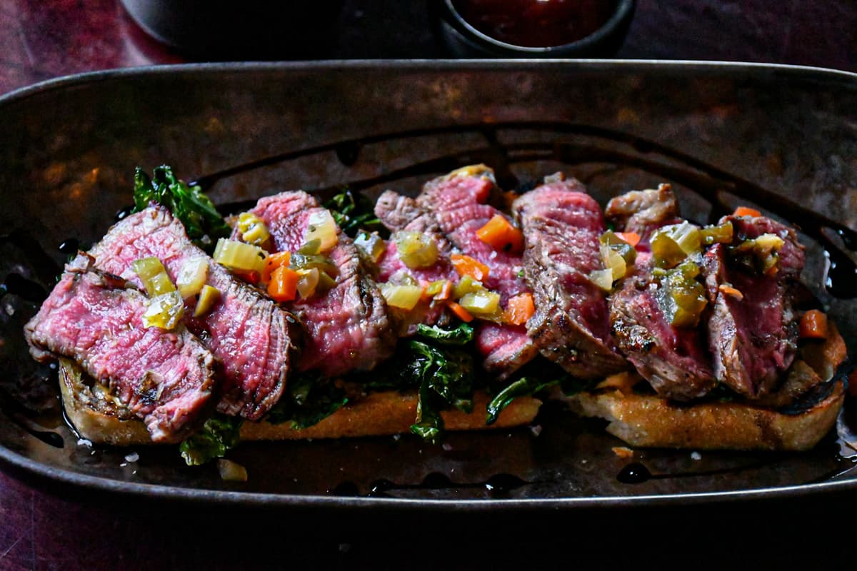 Beef Slices recipe served on a plate, by Forepaugh's Restaurant Beef Slices recipe served on a plate, by Forepaugh's Restaurant