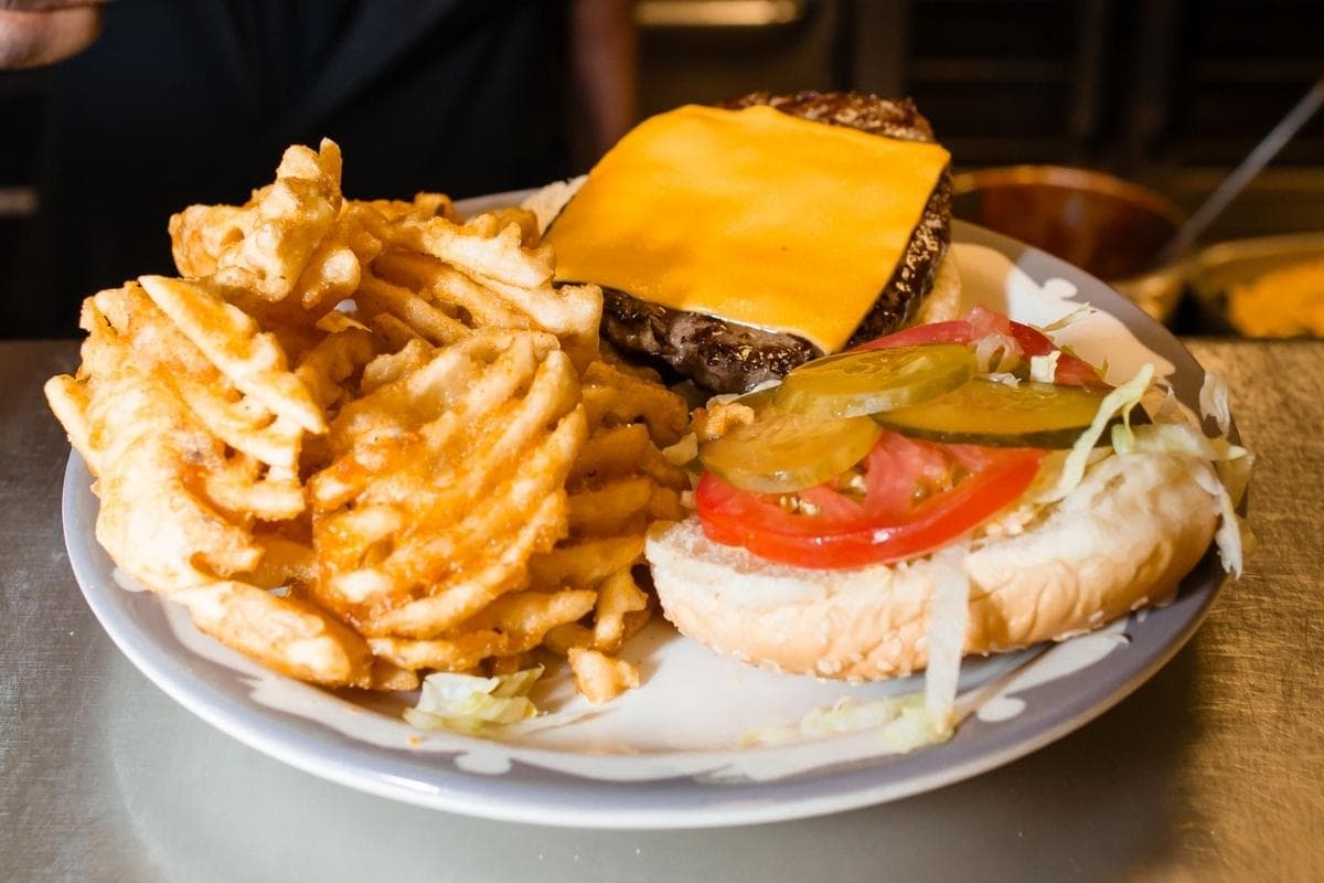 Burger and Waffle Fries