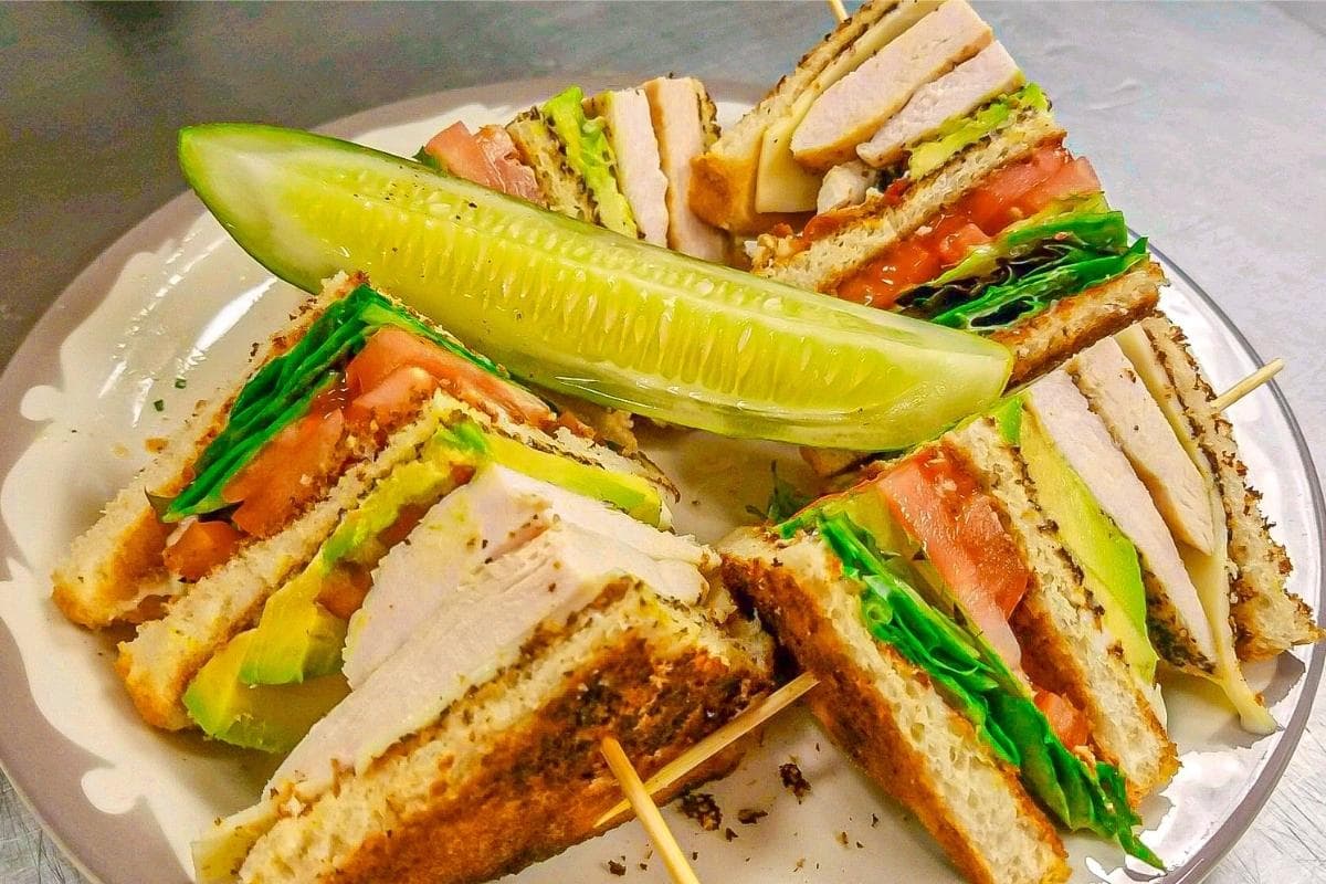 Chicken Club recipe served on a plate, by Gather55 Chicken Club recipe served on a plate, by Gather55