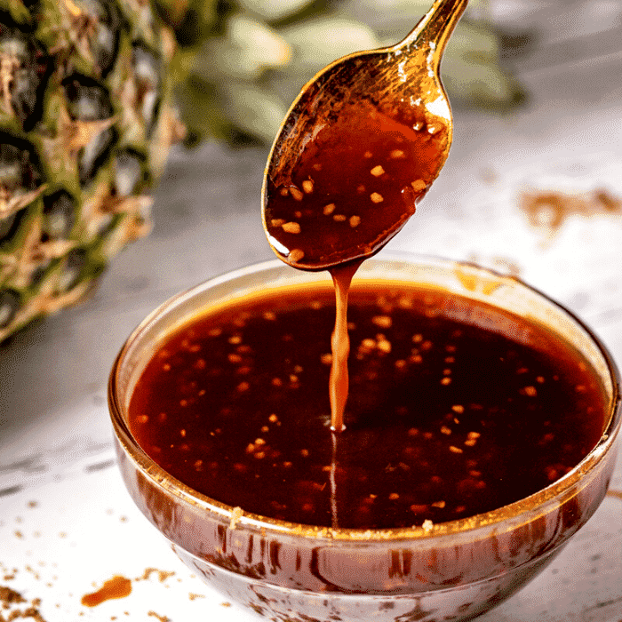 HAWAIIAN BROS PINEAPPLE BBQ SAUCE recipe served on a plate, by Hawaiian Bros Island Grill