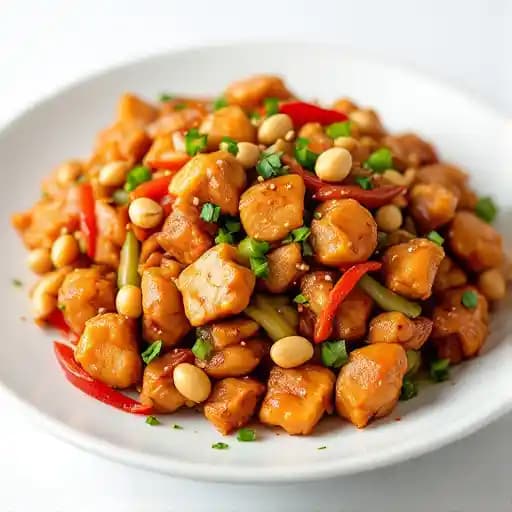 Kung Pao Chicken recipe served on a plate, by P.F. Chang's Kung Pao Chicken recipe served on a plate, by P.F. Chang's
