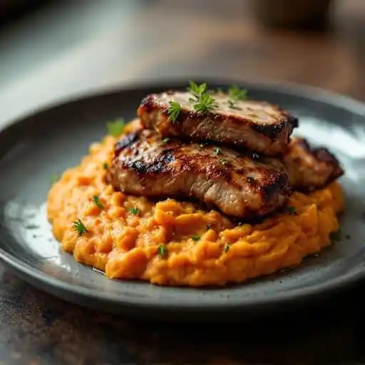 CRISPY PORK SHOULDER & CARROT PURÉE