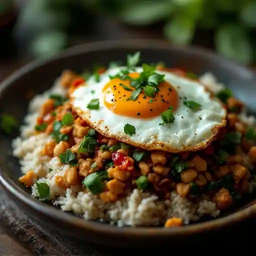 Gai Basil recipe served on a plate, by Gai Noi