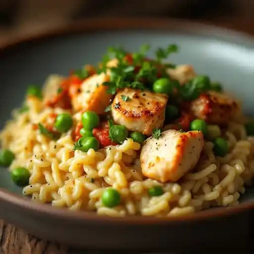 Paneed Chicken Risotto recipe served on a plate, by BRAVO! Italian Restaurant & Bar