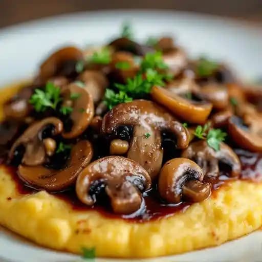 MUSHROOM BURGUNDY recipe served on a plate, by The Tenderloin Room MUSHROOM BURGUNDY recipe served on a plate, by The Tenderloin Room