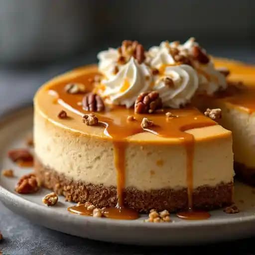 Lucuma Cheesecake recipe served on a plate, by Café Cusco
