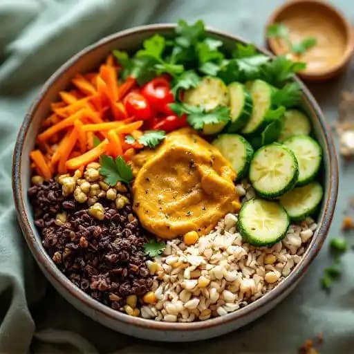 Coconut Curry Grain Bowl recipe served on a plate, by Upstream Brewing Company Coconut Curry Grain Bowl recipe served on a plate, by Upstream Brewing Company