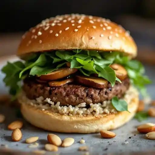 House-Made Veggie Burger recipe served on a plate, by JOEY Eaton Centre