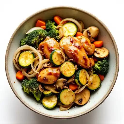 Teriyaki Chicken Bowl recipe served on a plate, by Fattoush Restaurant/مطعم فتوش