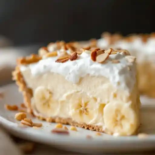 Banana Cream Pie recipe served on a plate, by Butter Smith Kitchen & Pies