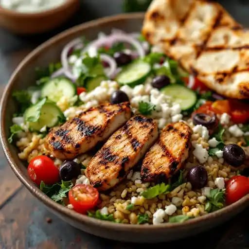 GYROS BOWL recipe served on a plate, by The Distillery Restaurant Mt. Hope