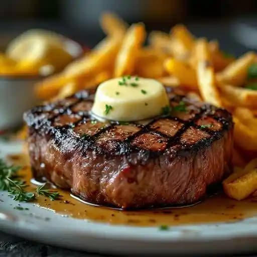 Grilled Ribeye recipe served on a plate, by Local 22 Kitchen & Bar
