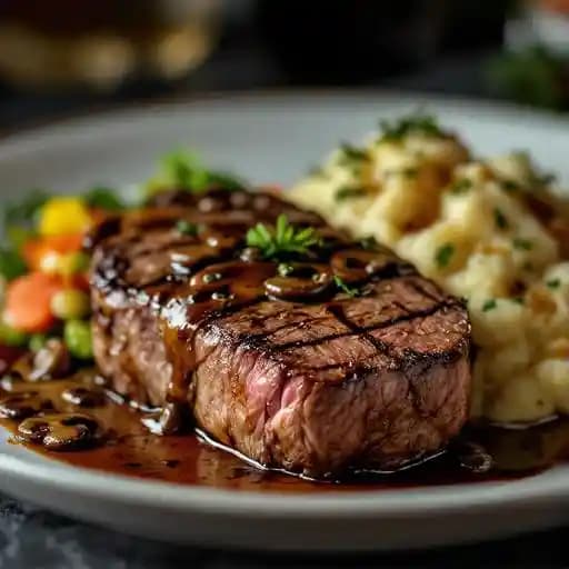London Broil recipe served on a plate, by Winston's Grille London Broil recipe served on a plate, by Winston's Grille