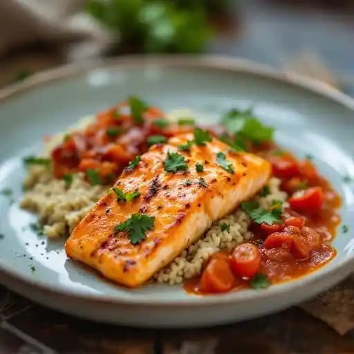 Goan Cafreal Salmon Tikka, Tomato Chutney
