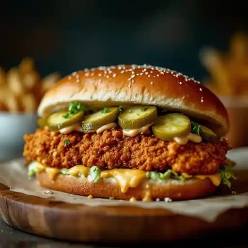 Hot Hot Chicken Sammie recipe served on a plate, by ZuZu
