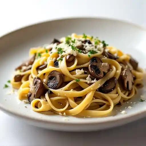 Mushroom & Truffle Tagliatelle recipe served on a plate, by STK Steakhouse