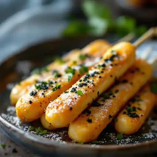 Caviar Mozzarella Sticks recipe served on a plate, by Maple & Ash
