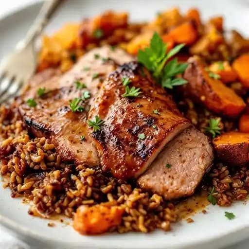 Pan Roasted Boneless Duck Breast recipe served on a plate, by The Court of Two Sisters