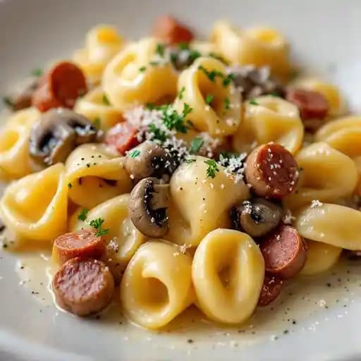 Tortellini alla Romana recipe served on a plate, by Luna Blu Ristorante Italiano Tortellini alla Romana recipe served on a plate, by Luna Blu Ristorante Italiano