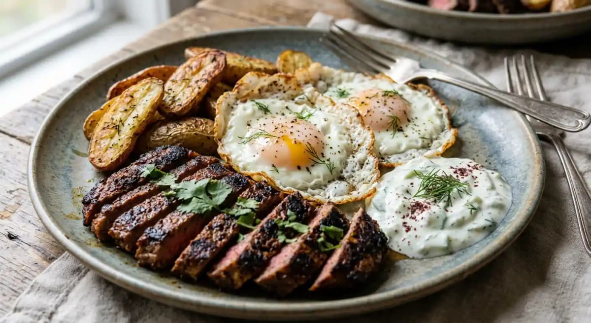 Shawarma-Spiced Skirt Steak & Egg