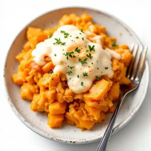 Sweet potato casserole recipe served on a plate, by Sovereign Remedies